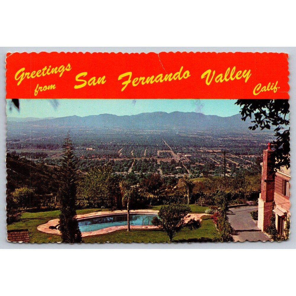 Vintage Postcard San Fernando Valley CA View from Mulholland Drive 1976 Posted